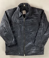 Vintage Leather Highwayman Jacket Bomber Jacket Black Size M