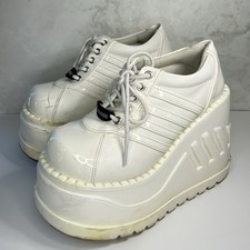 Demonia Platform Boots Stomp-08 White Size 6/6 1/2 Women's Shoes