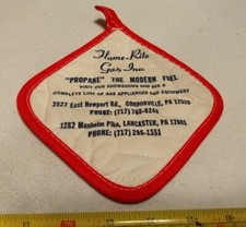 Vintage Flame-Rite Gas Inc Gordonville Lancaster PA Advertising Hot Pad