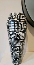 Soapstone vase with geometric - soapstone,