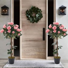 2x Large Artificial Rose Tree