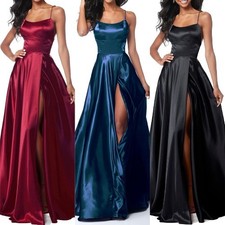 Long Satin Spaghetti Strap