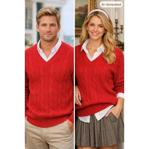 Vintage red cable knit - vintage,