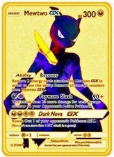 Pokemon Gold Metal Card – Collectible Gift Cards – Pikachu, Charizard, Mewtwo