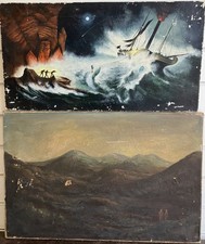 Antique oil painting job - oil,