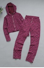 Trapstar Purple Pink Monogram Embossed Tracksuit. Full Zip Hoodie & Joggers S-M