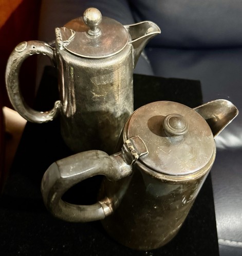 Pair antique silver plate - antique,