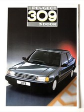 Peugeot 309 3 Door Car Sales Brochure inc. XS XE XLD etc 1987 On 22 A4 Pages