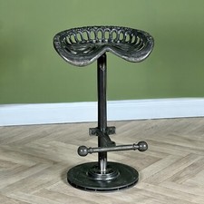 Elm Home And Garden Tractor Seat Breakfast Kitchen Pub Cafe Bar Stool Grey Cast