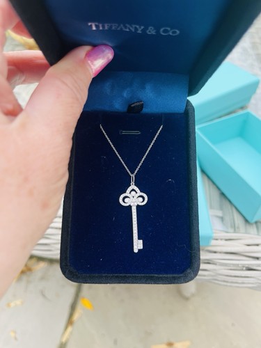 Tiffany platinum diamond key - tiffany, &