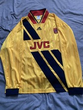 Arsenal Retro JVC Yellow Away Long sleeve 1993/94 Shirt XL Re-release