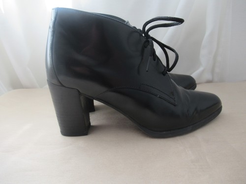 Clarks black leather court - leather,