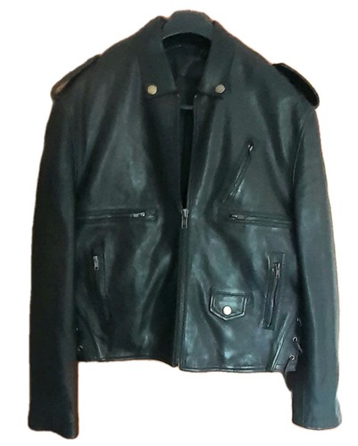 Blk dnm leather jacket - leather, size