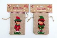 2xChristmas Burlap Bags Treat