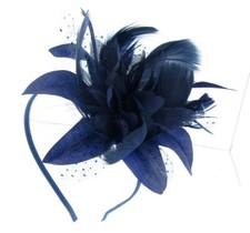 Navy blue flower fascinator