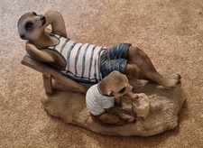 Sunbathing Meerkat Ornament Figurine