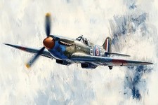 Spitfire Style Aircraft Canvas Picture Print Wall Art