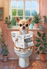 Chihuahua  on the Toilet