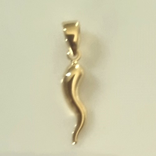 9ct gold italian horn - gold,