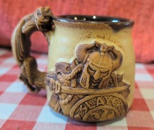 Stoneware Retro Dragon Slayer Mug. Excellent Condition Great Gift