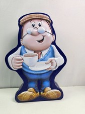 OFFICIAL TETLEY TEA FOLK -  SHAPED GAFFER BISCUIT TIN  (EMPTY)-Used