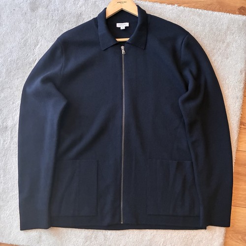 Sunspel navy zip through - sunspel,