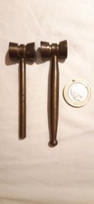 2 Vintage Solid Brass Small Gavel Hammer Auction or Judge Rare  Great Condition