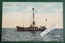 Seven Stones Lightship, Cornwall / Scilly Isles. Antique Postcard Used 1908
