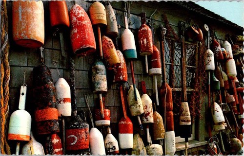 Rockport postcard colorful - postcard,