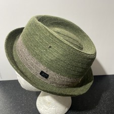 Bailey Of Hollywood Large Green/Grey Fedora Hat 10% Lambs Wool
