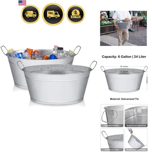 Large gallon galvanized - large, tin