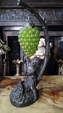 Vintage Widdop Bigham Table Lamp Murano Grapes Shade Art Nouveau  Bronze Effect