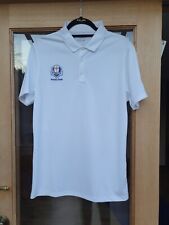 Unisex White Nike Golf Dri Fit Polo Shirt Ryder Cup 2016 Size S