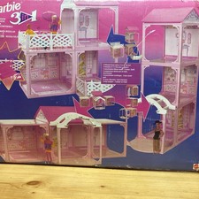 Barbie 3 In 1 house Used With Box & 100% COMPLETE Set, (Damaged Chair)