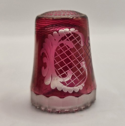 Vintage cranberry cut glass - cranberry,