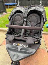 Out n About Nipper 360 V4 Double  All-Terrain Buggy Pushchair In Raven  Black