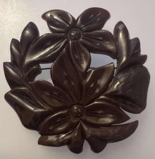 Large Vintage Carved Bakelite