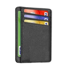RFID Blocking & Jamming Credit & Debit Card Slim Wallet  Protection for Cards