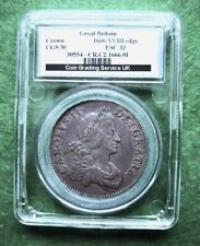 1666 Crown Charles II XVIII Edge Coin ESC 32 Slabbed CGS 50