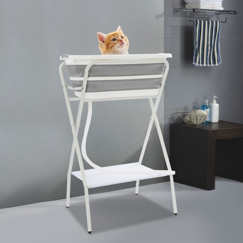 Foldable elevated pet bath tub - elevated,