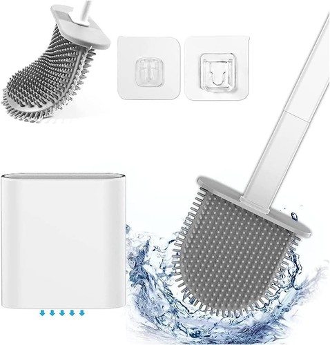 Silicone toilet brush with - brush,