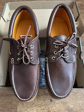 Timberland® Authentic 3-Eye Lug Handsewn Boat Shoe Brown Size UK 10