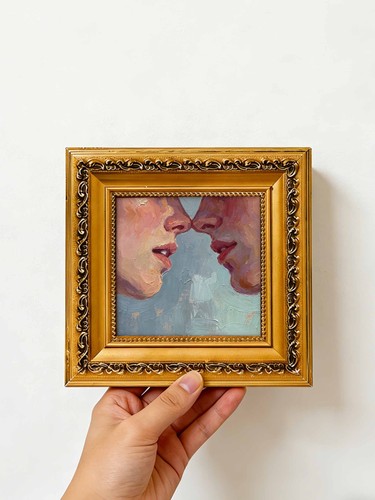 Romantic couple nose touching - romantic,