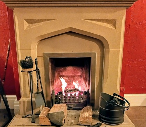 Solid sandstone fire surround - solid,