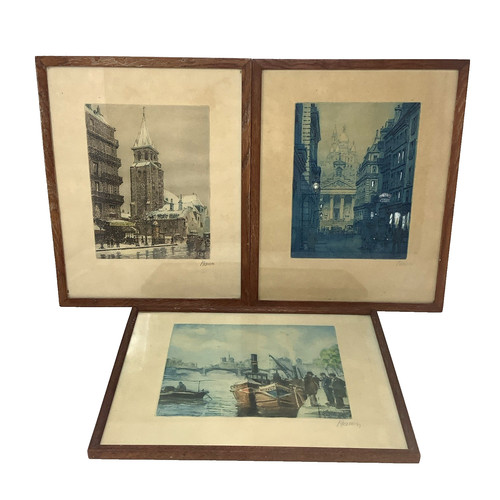 Vintage framed prints - prints, x3