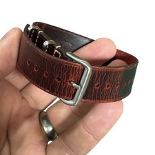 1973 British Military Watch Strap Oxford - Vintage Red 22mm By Zulu Diver