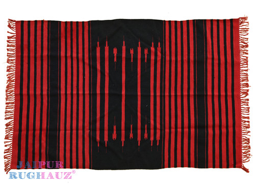 Handwoven wool dhurrie - dhurrie, rug