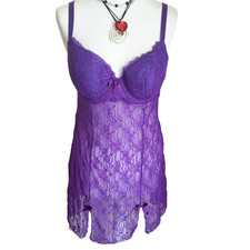 Y2k purple lace babydoll cami - y2k,