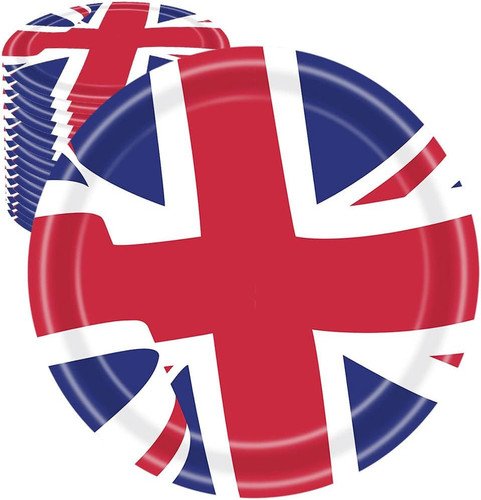 16pcs union jack - paper, plates