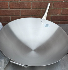 INDUCTION STAINLESS STEEL WOK LARGE 50CM WITH LONG OR SHORT HANDLES £37.50+VAT